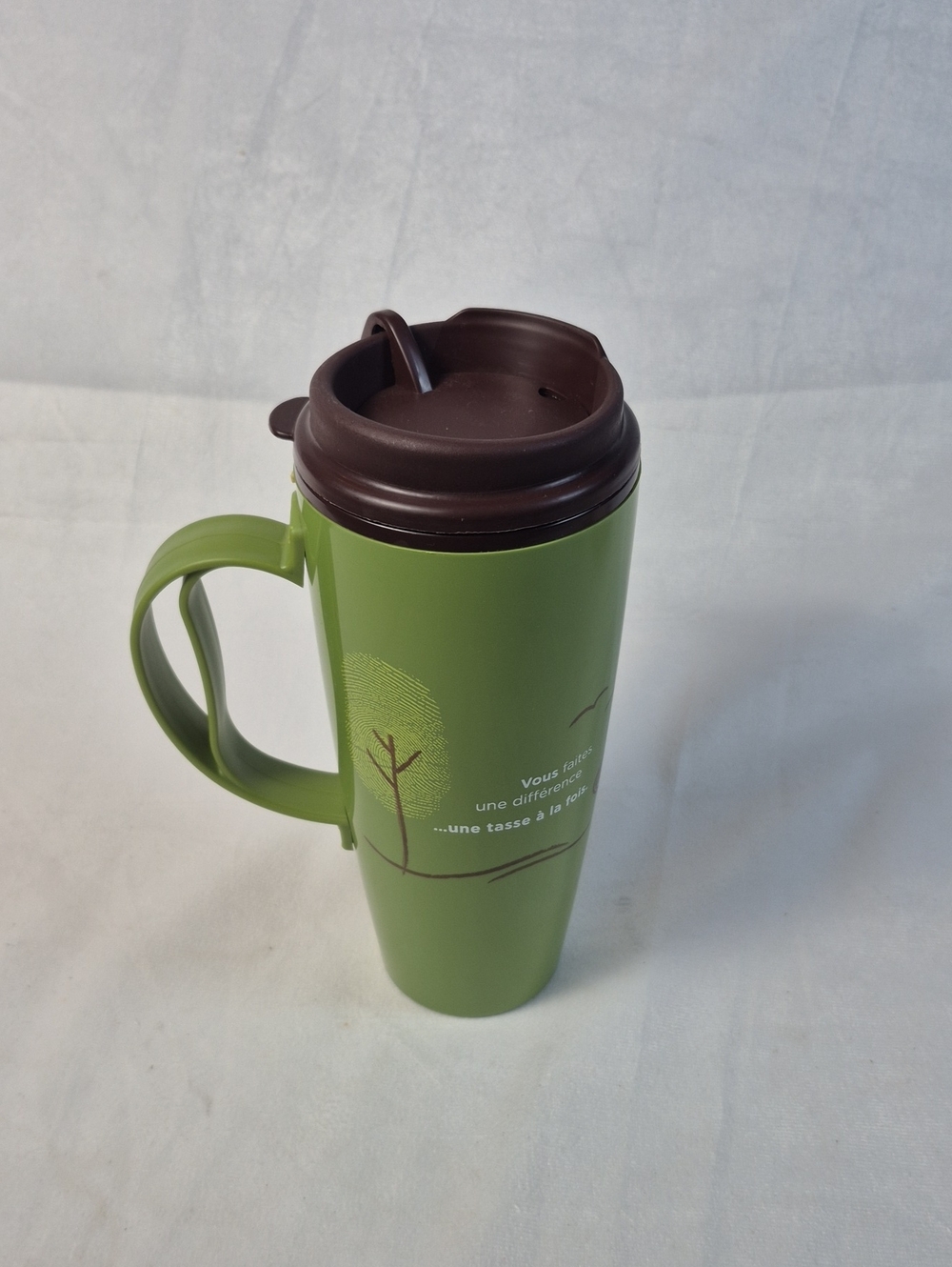 Tim Hortons Thermo-Serv One Cup At A Time Green Plastic Travel Mug Lid 16 oz